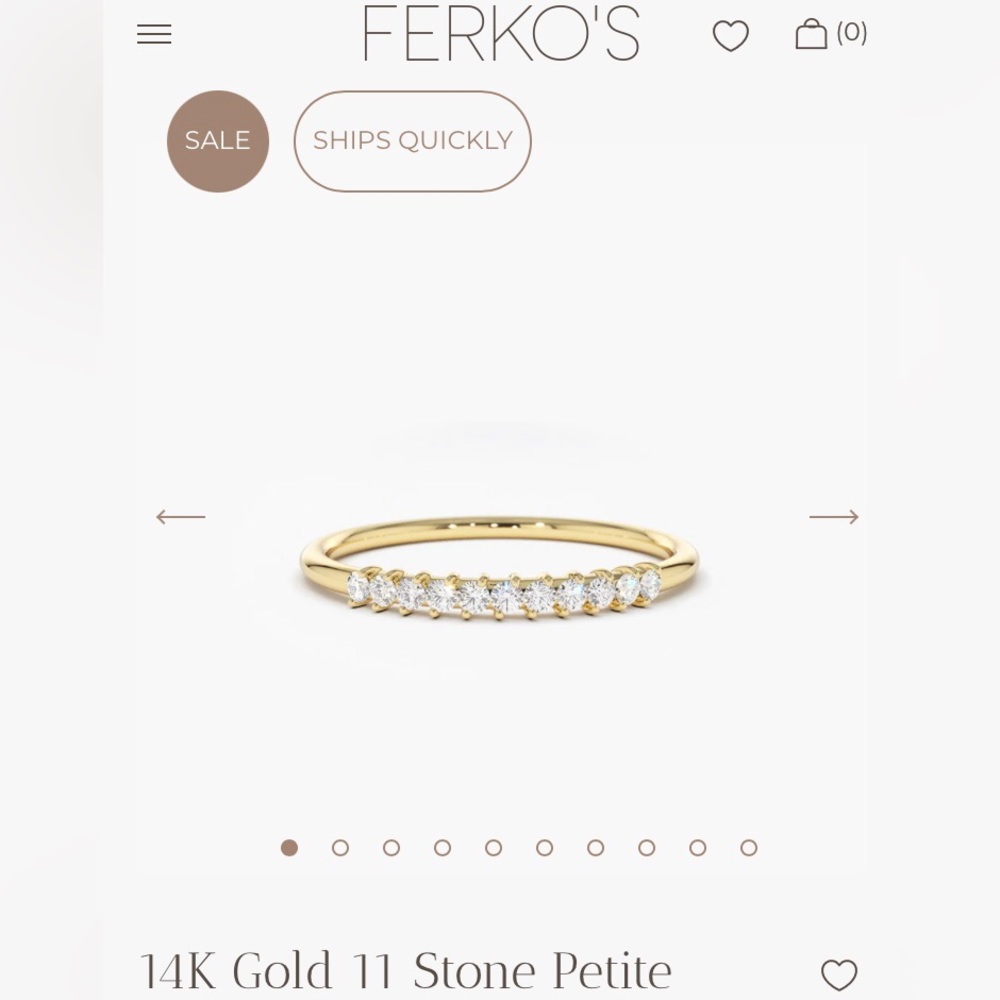 14K Gold 11 Stone Petite Diamond Wedding Band
